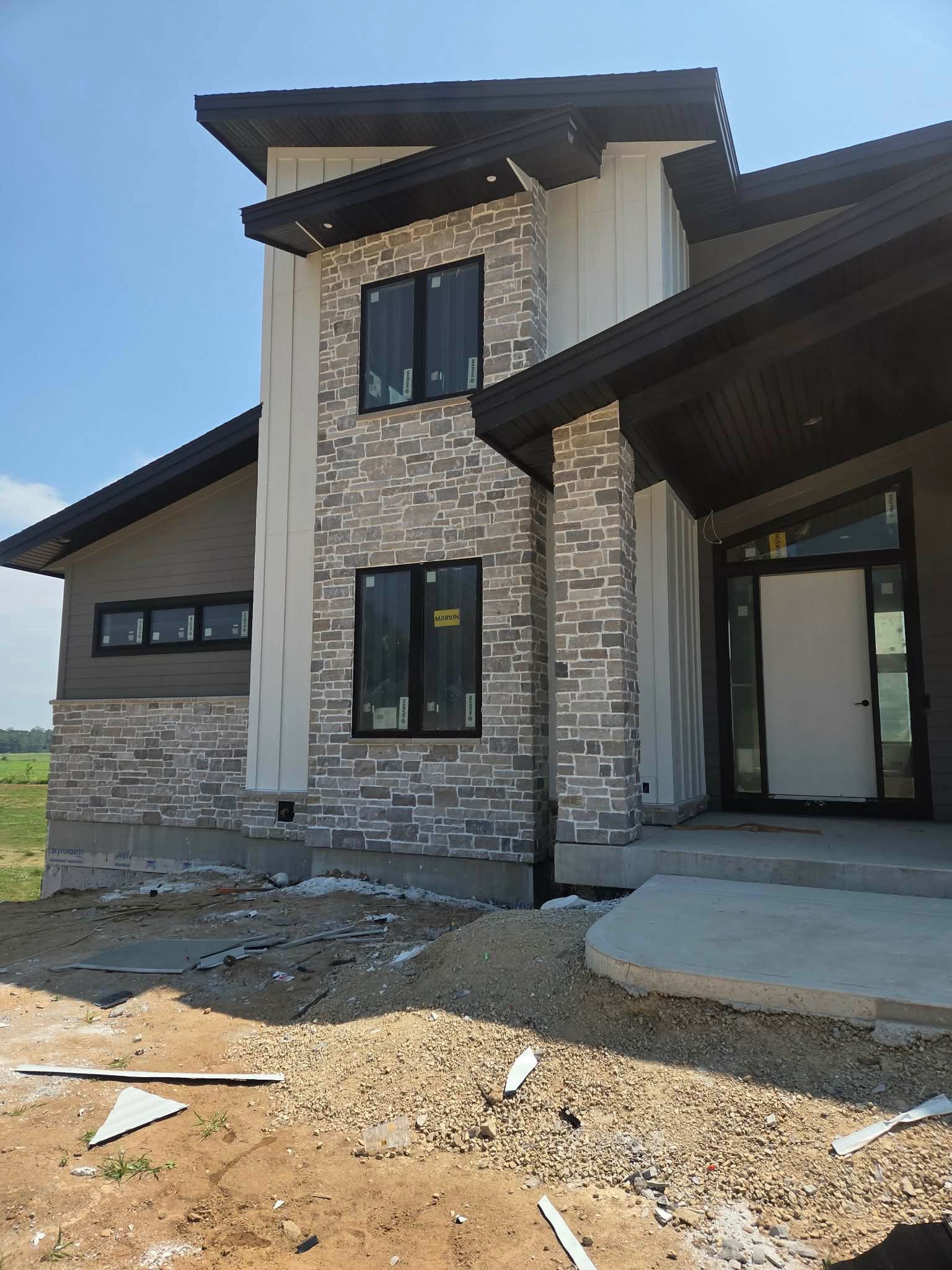 Finished natural stone installation